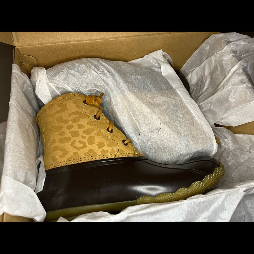 Sperry Saltwater Duck Boots Cheetah Tan | Women’s Size 8 - Picture 6 of 6